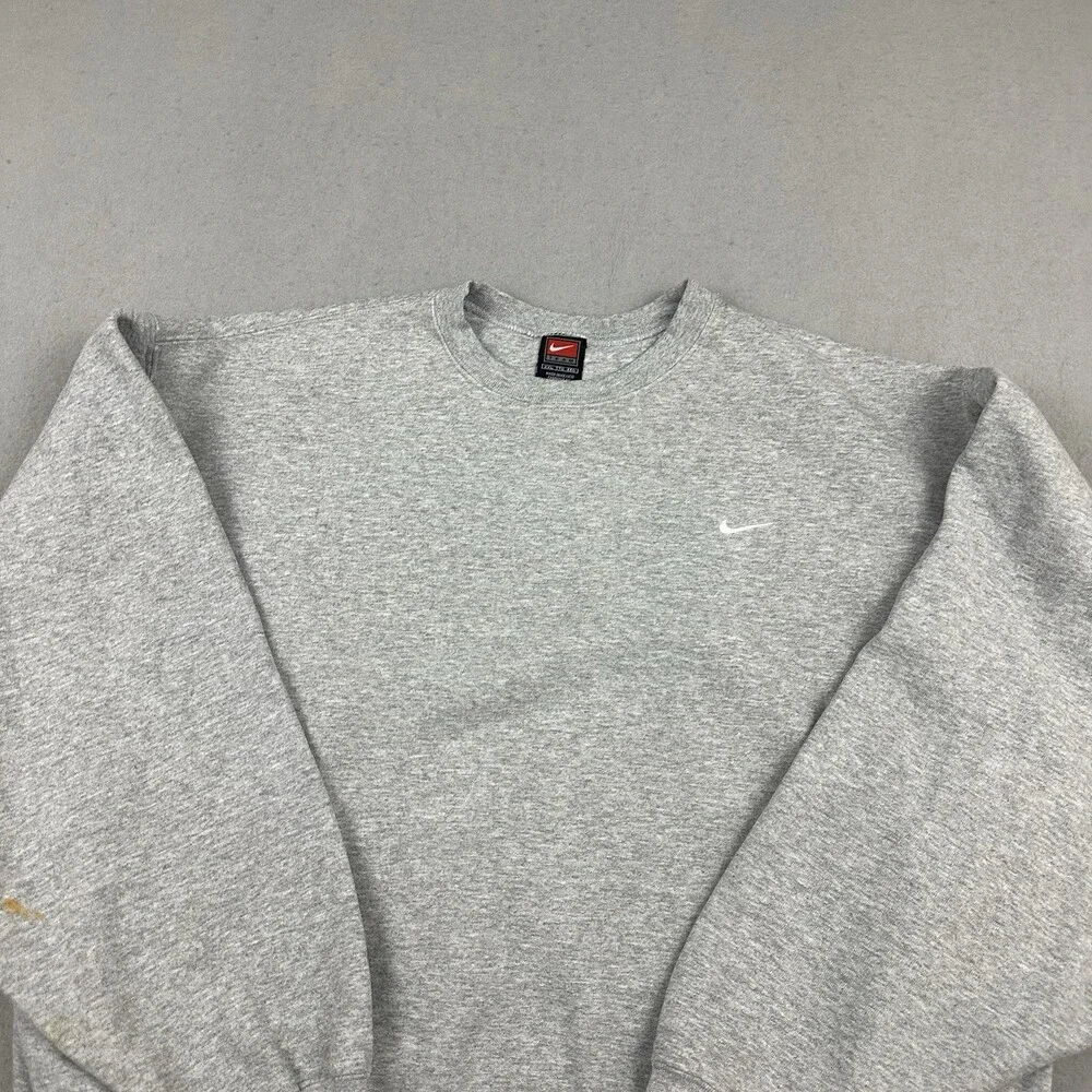 Vintage Nike Sweatshirt Men 2XL Gray Pullover Crewneck Sweatshirt Swoosh 90s *